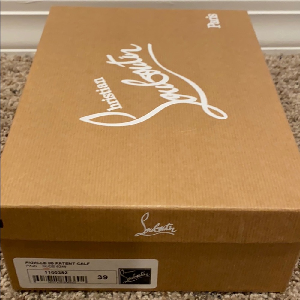 Loubiton Pigalle 85 Patent Shoes, Nude, Size 39